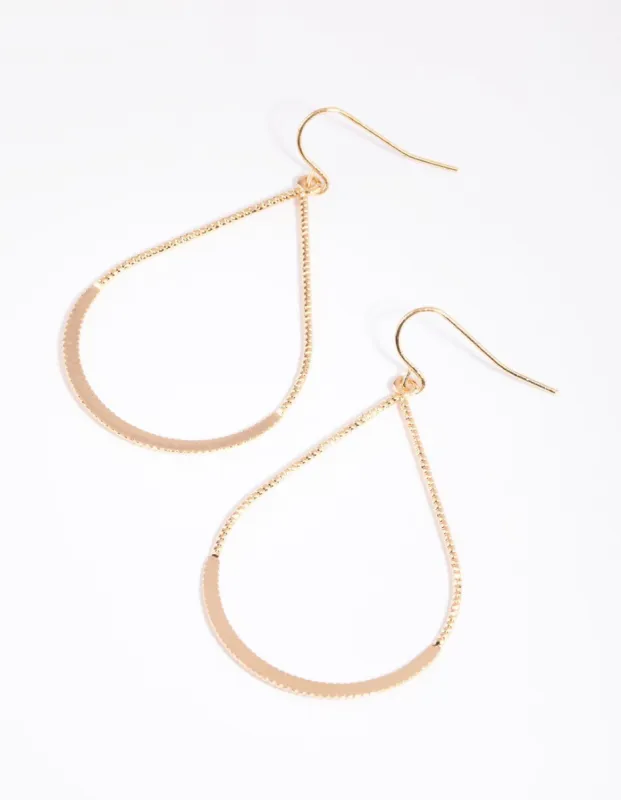 Gold Textured Teardrop Earrings sold by lovisa