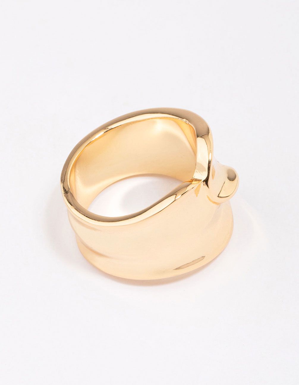 Gold Plated Pressed Metal Band Ring sold by lovisa