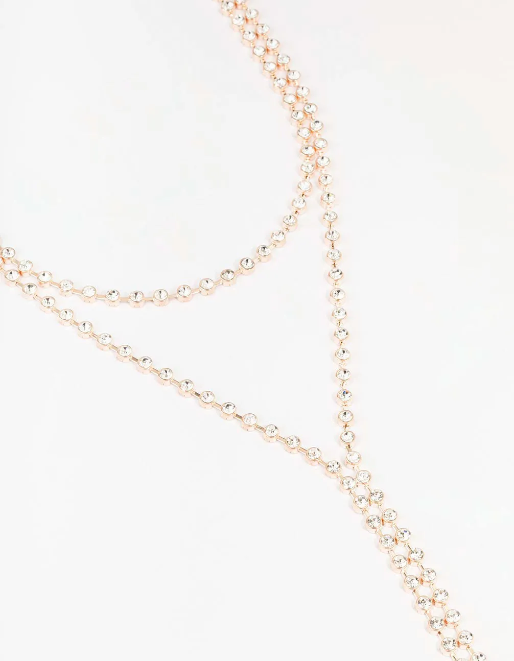 Rose Gold Diamante Lariat Necklace sold by lovisa product image thumbnail 2