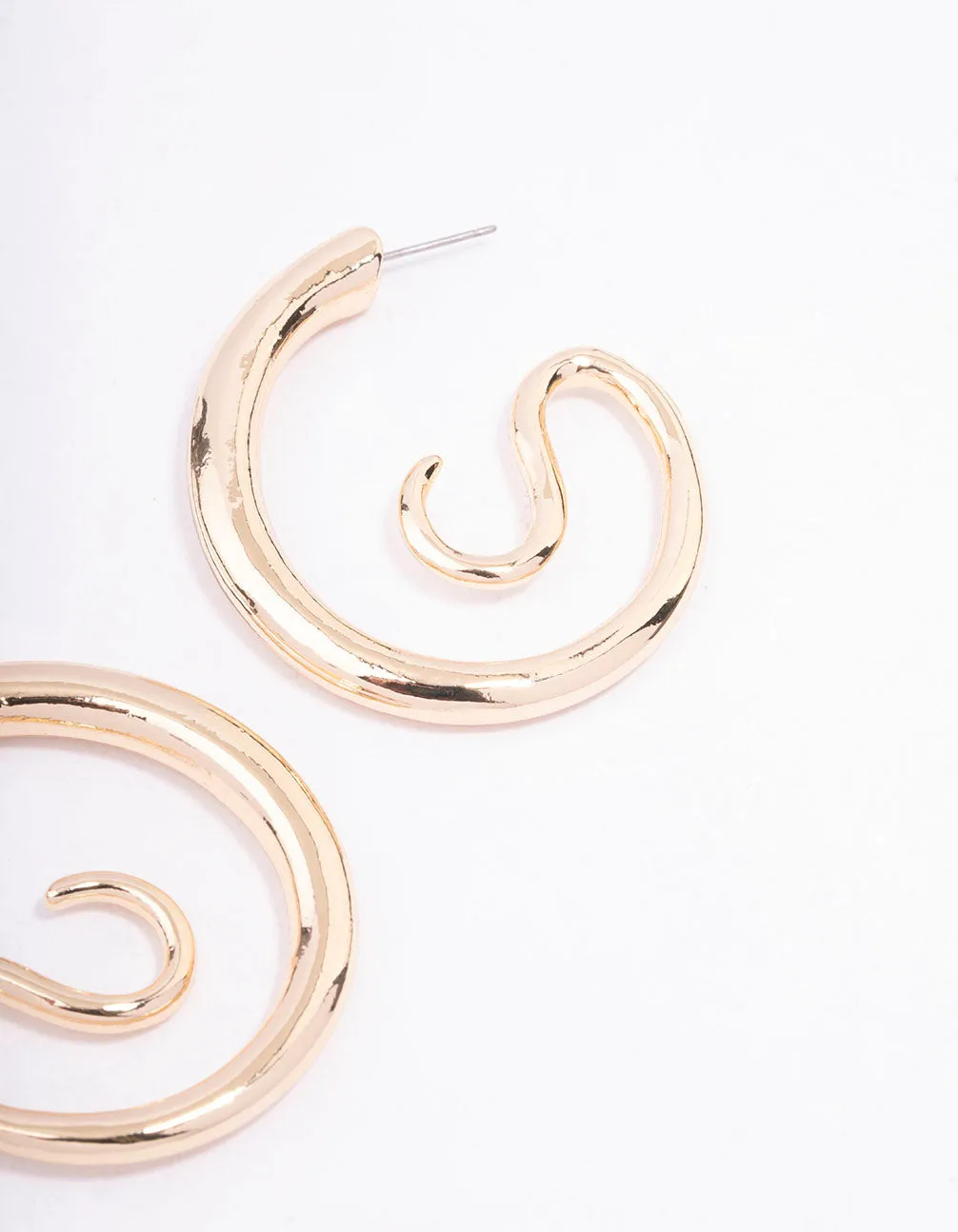 Gold Medium Swirl Hoop Earrings sold by lovisa product image thumbnail 4