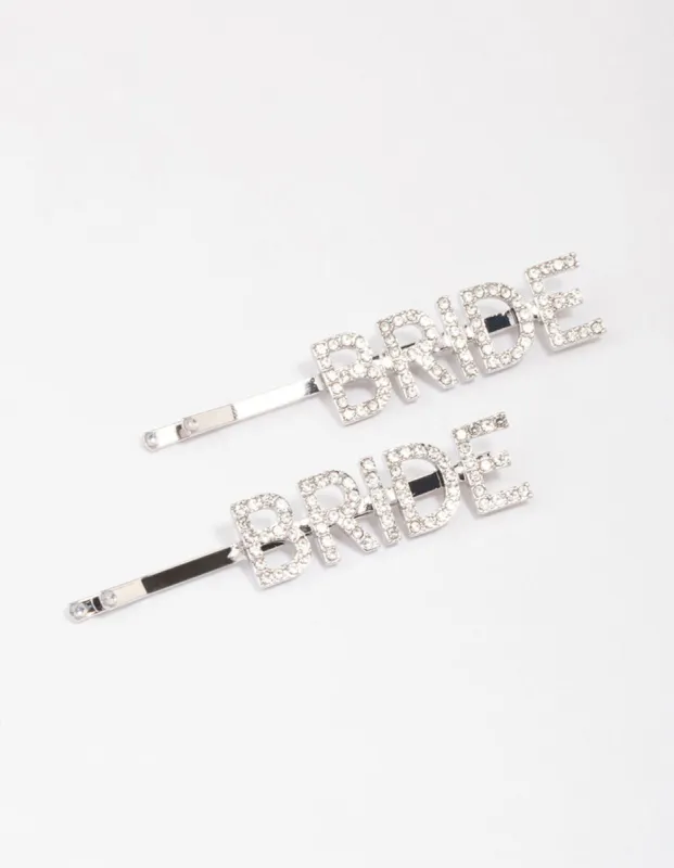 Rhodium Diamante Bride Hair Clip Pack sold by lovisa