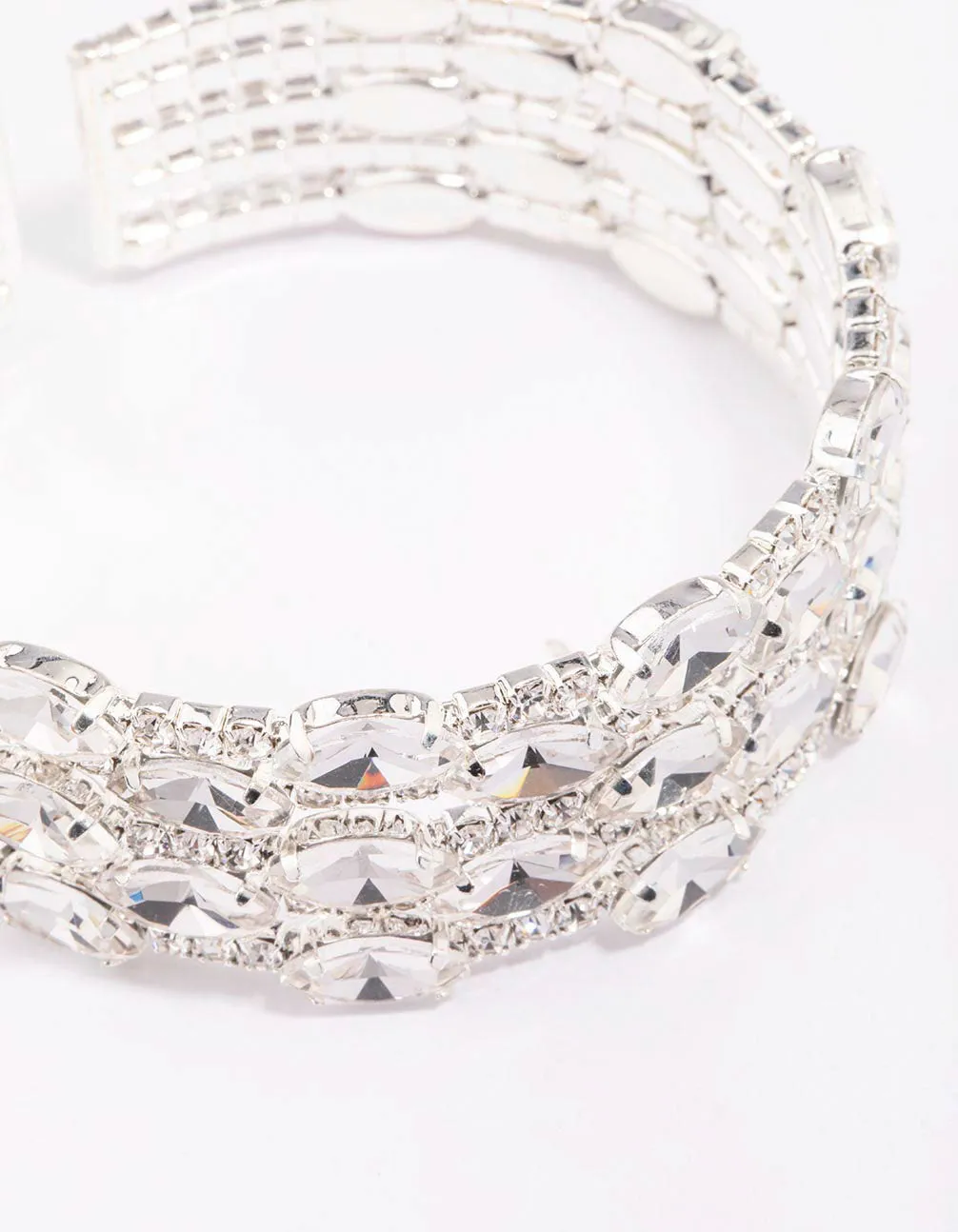 Silver Large Diamante Oval Wrist Cuff sold by lovisa product image thumbnail 2