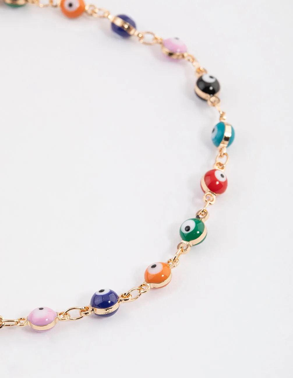 Gold Evil Eye Layered Chain Anklet sold by lovisa