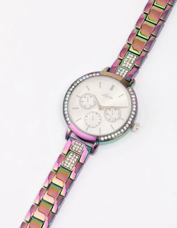 Holographic Diamante Link Watch sold by lovisa