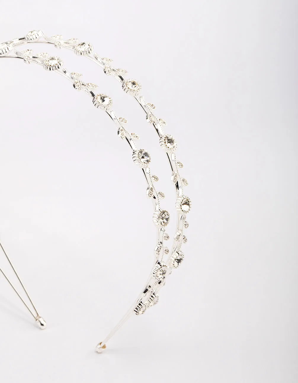 Silver Floral Diamante Headband sold by lovisa product image thumbnail 2