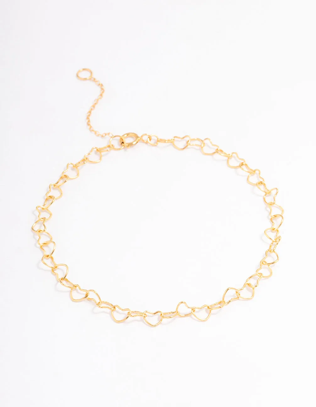 Gold Plated Sterling Silver Linked Hearts Bracelet sold by lovisa