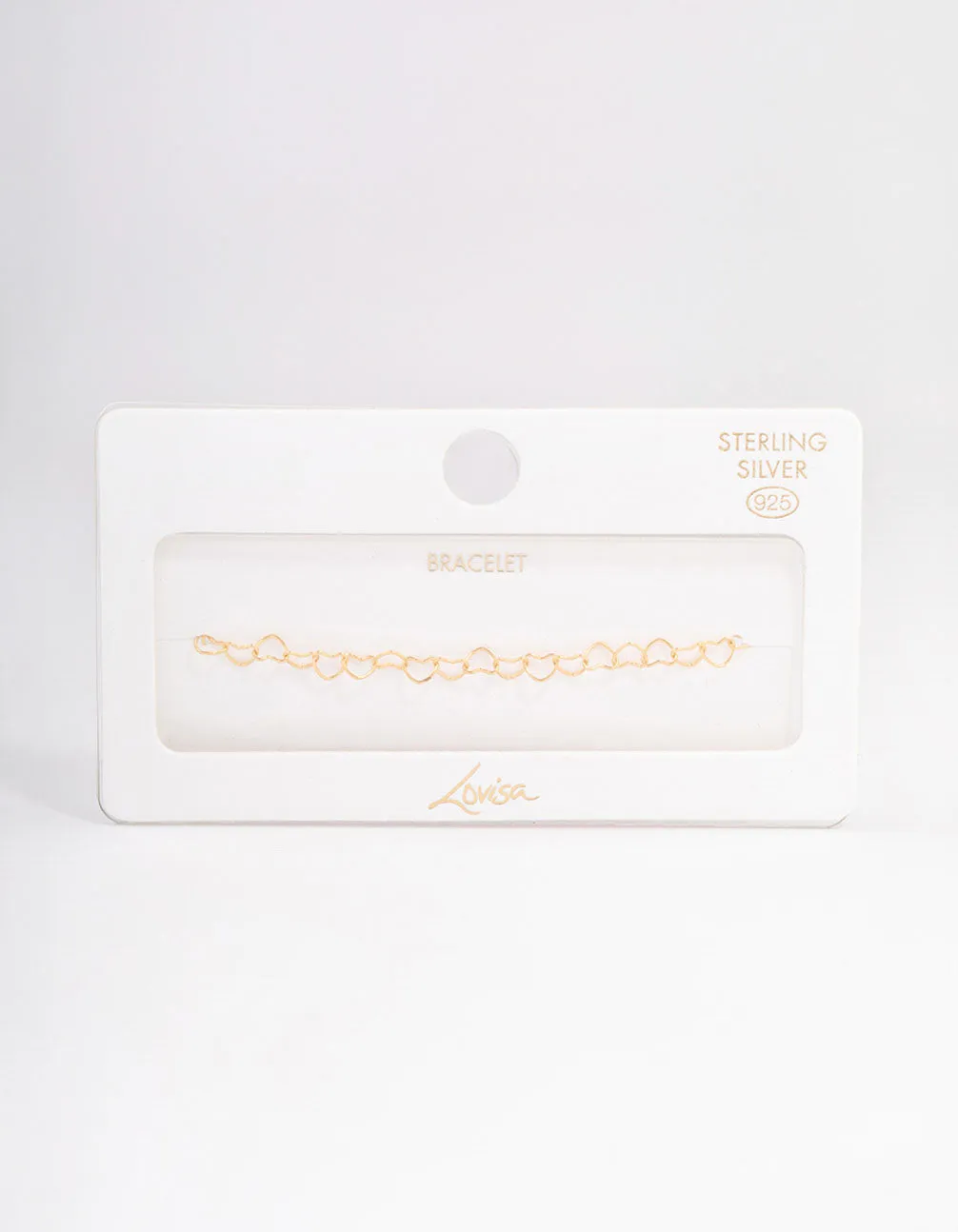 Gold Plated Sterling Silver Linked Hearts Bracelet sold by lovisa product image thumbnail 3