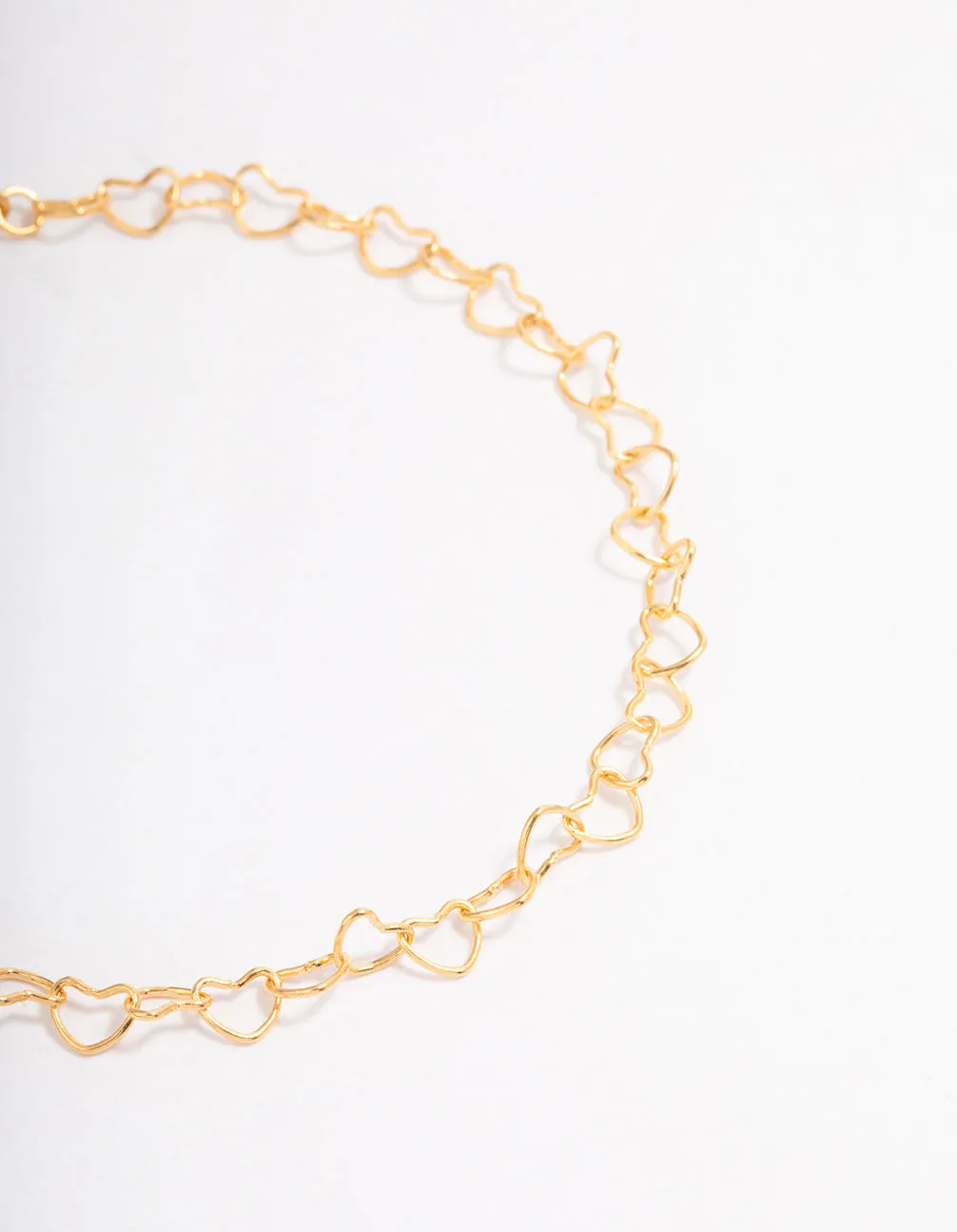 Gold Plated Sterling Silver Linked Hearts Bracelet sold by lovisa product image thumbnail 2