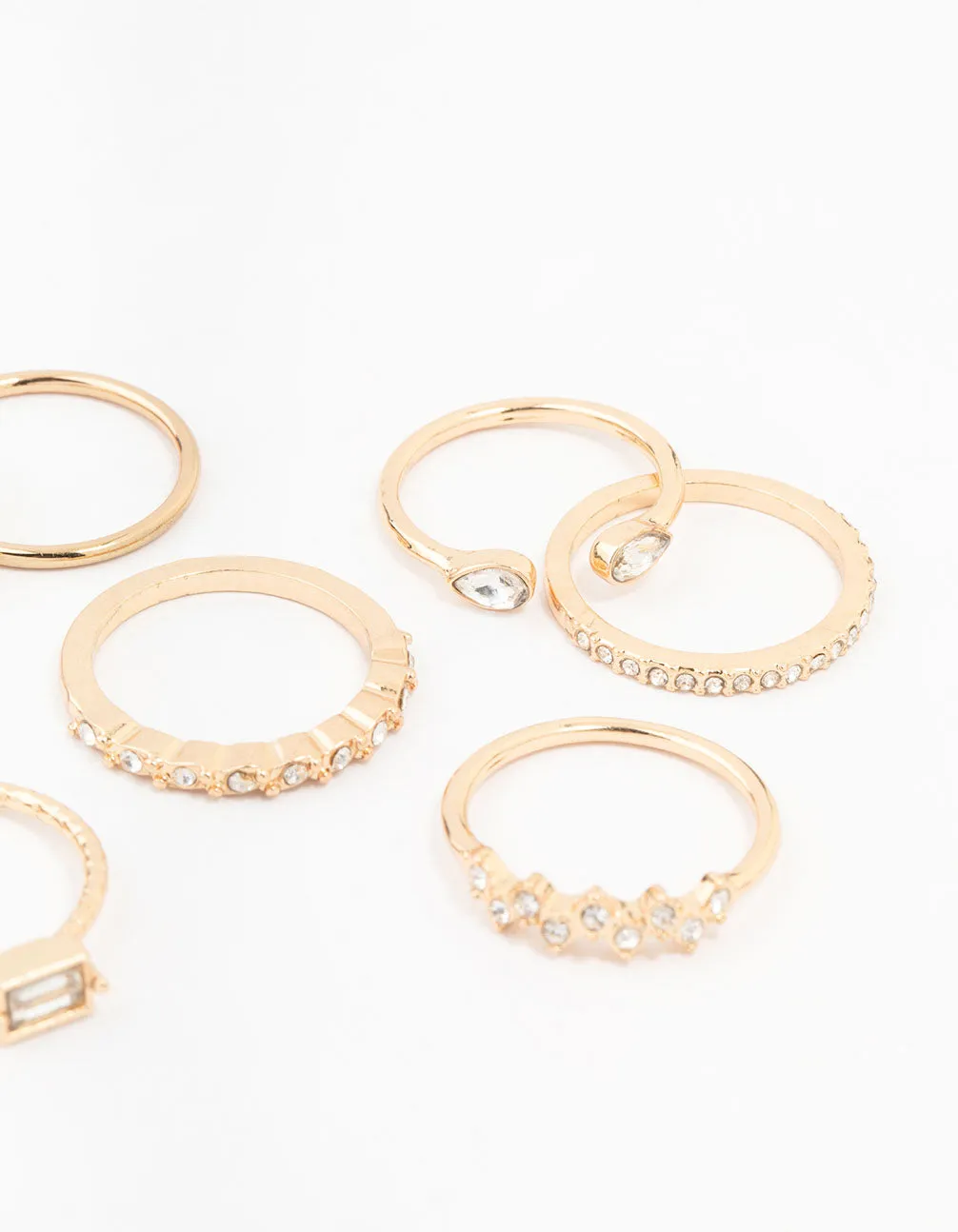 Gold Fine Diamante Ring Pack 8 x 3 sold by lovisa product image thumbnail 3