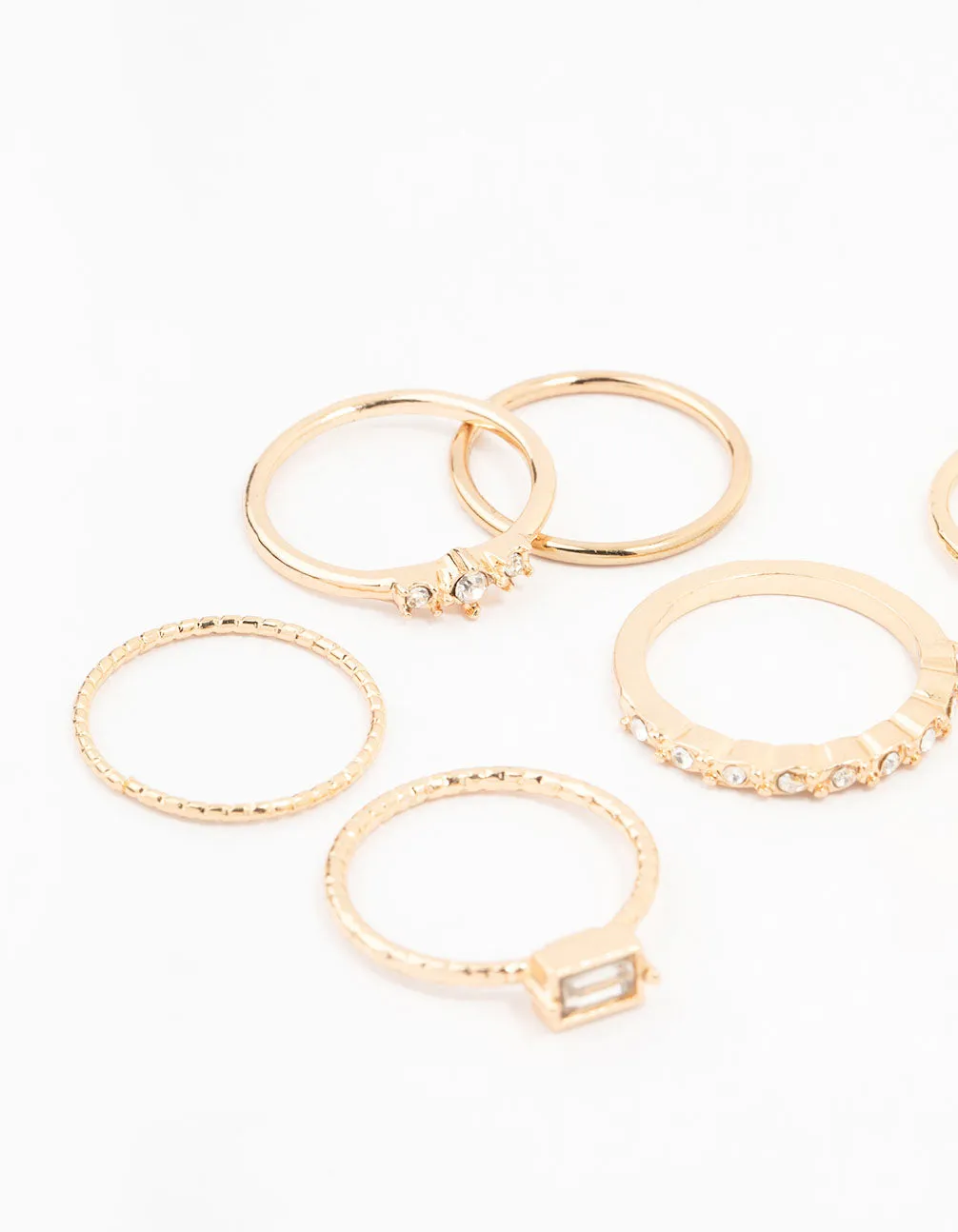 Gold Fine Diamante Ring Pack 8 x 3 sold by lovisa product image thumbnail 2