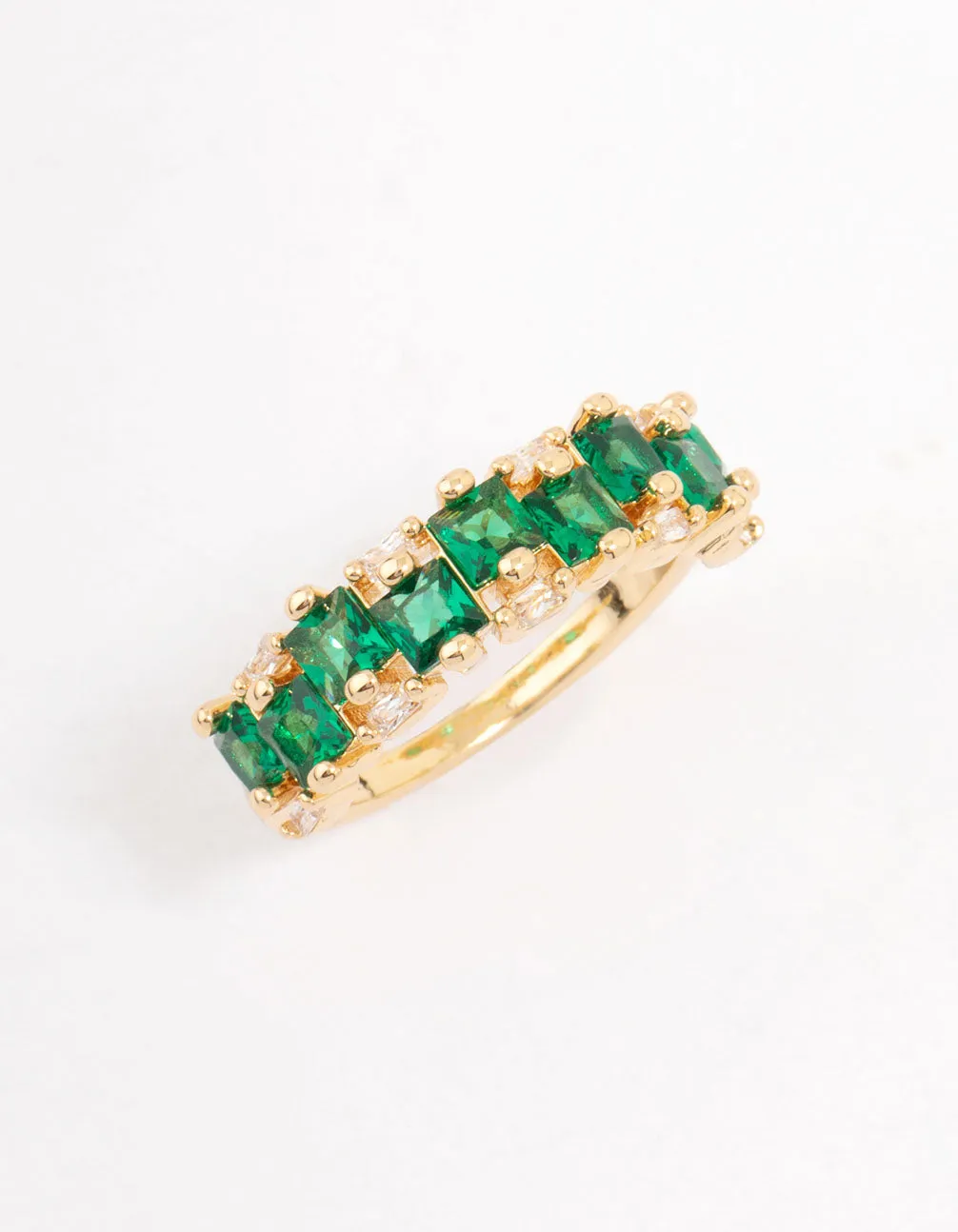 Gold Plated Staggered Emerald Band Ring sold by lovisa product image thumbnail 4