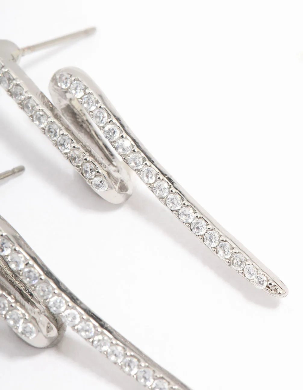 Silver Diamante Lightning Bolt Drop Earrings sold by lovisa product image thumbnail 3