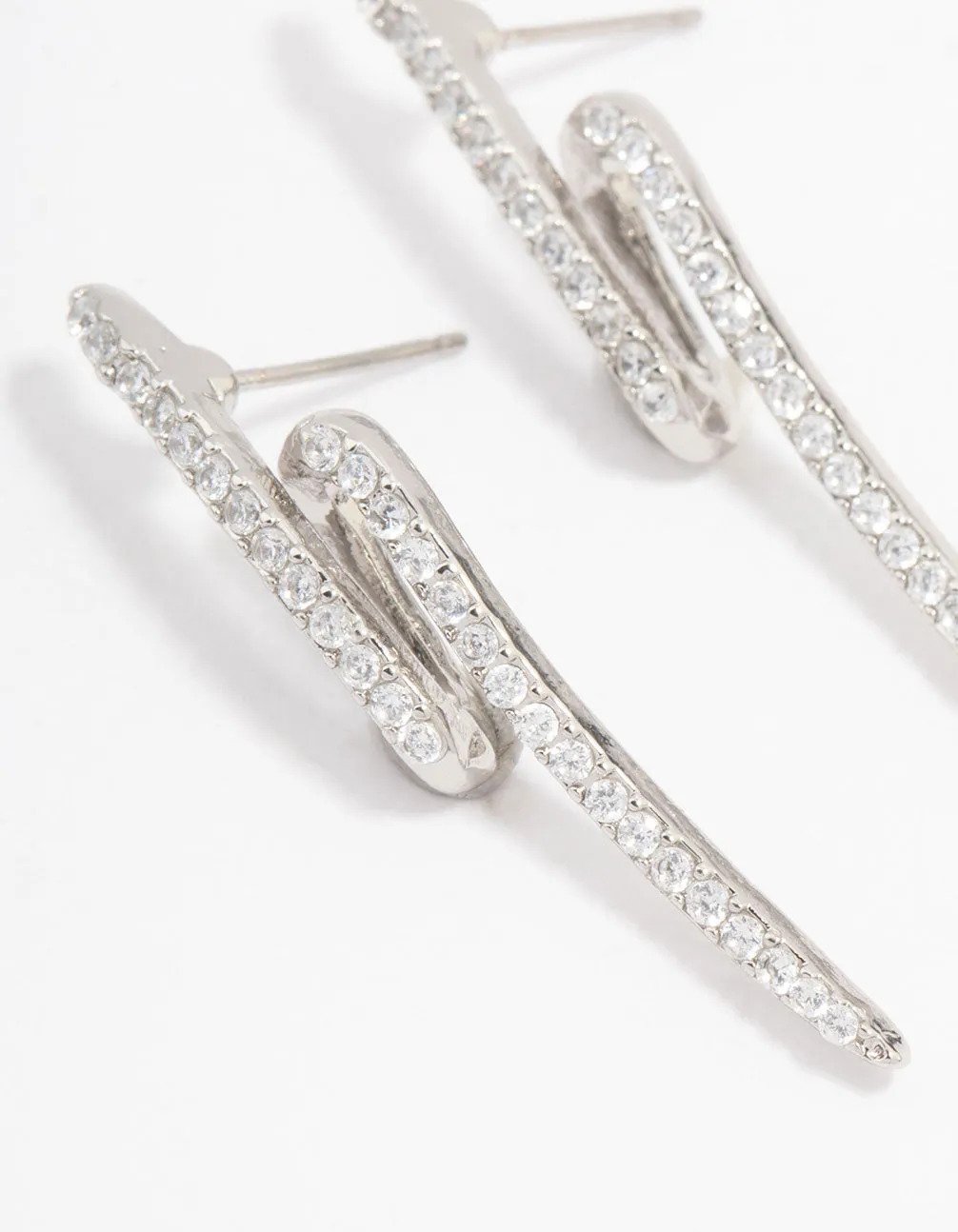 Silver Diamante Lightning Bolt Drop Earrings sold by lovisa product image thumbnail 2