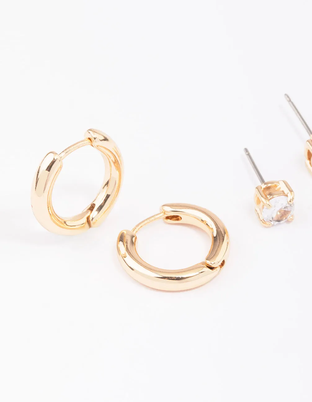 Gold Diamante Stud & Hoop Earring Pack sold by lovisa product image thumbnail 3