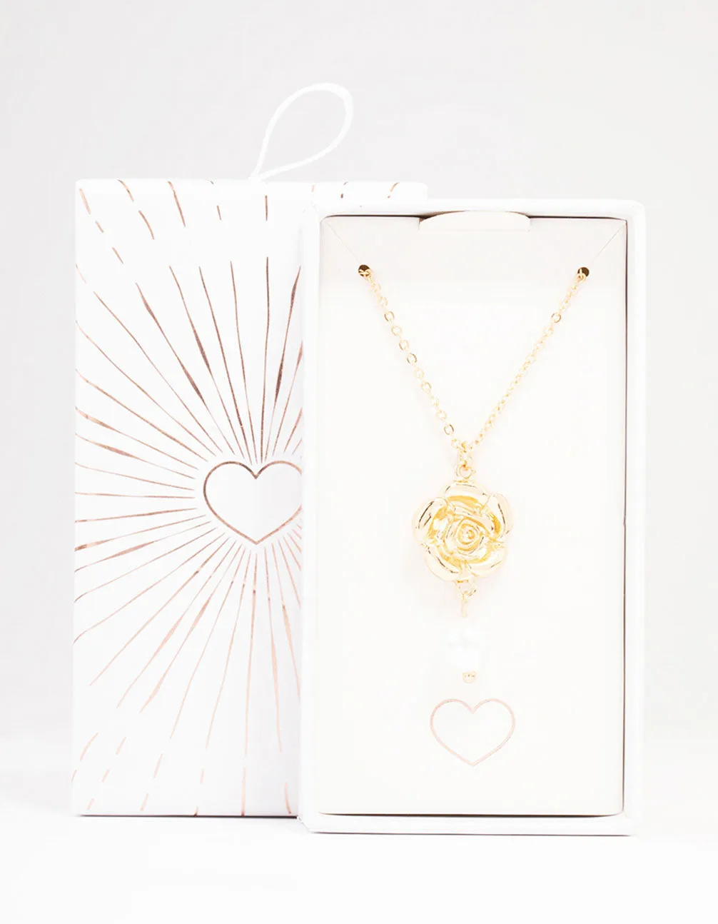 Gold Rose Pearl Pendant Necklace sold by lovisa product image thumbnail 3