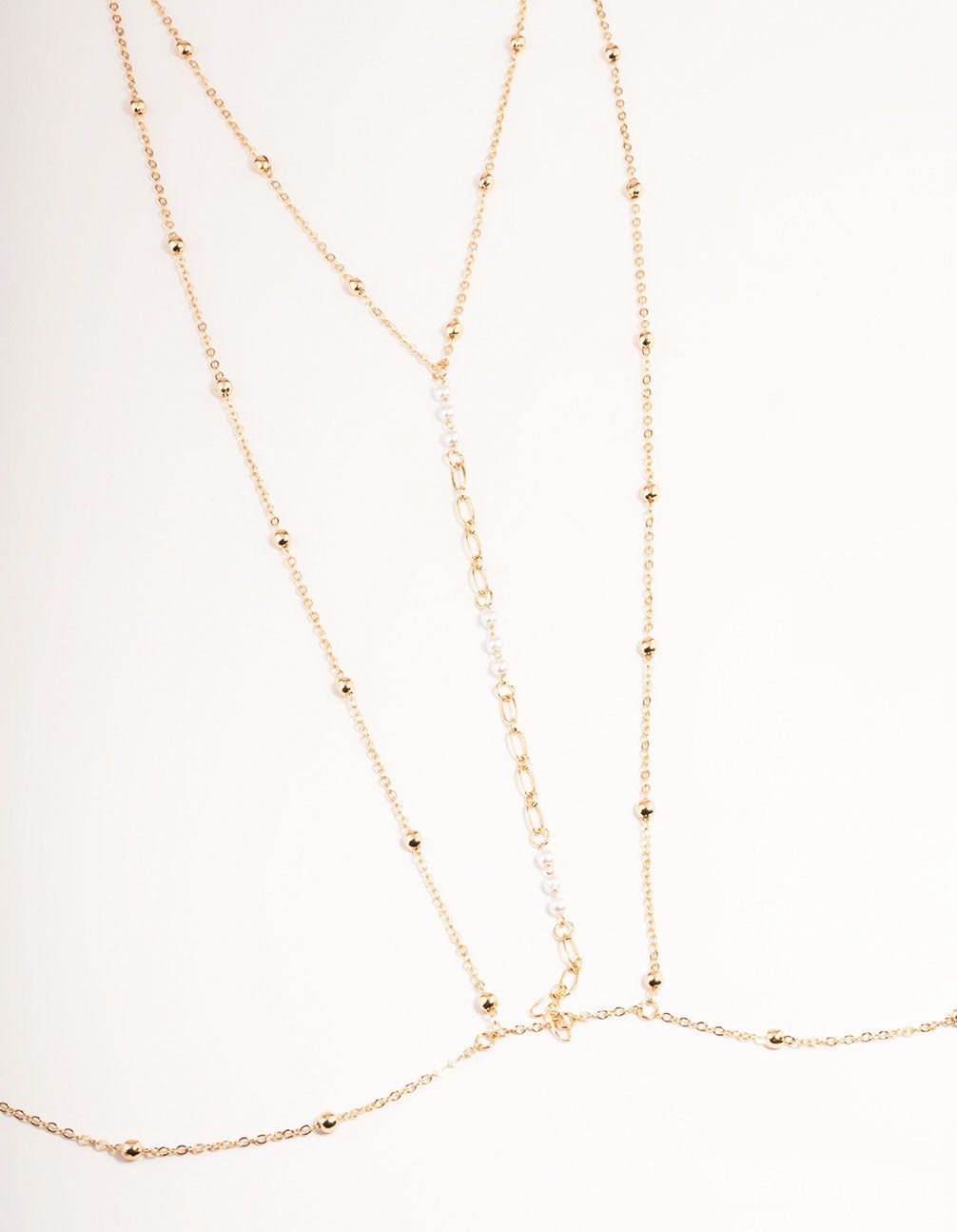 Gold Ball Pearl Body Chain sold by lovisa