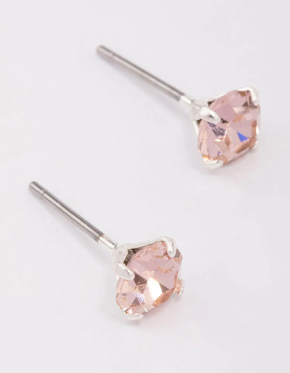 Silver Round Blush Crystal Stud Earrings sold by lovisa product image thumbnail 3