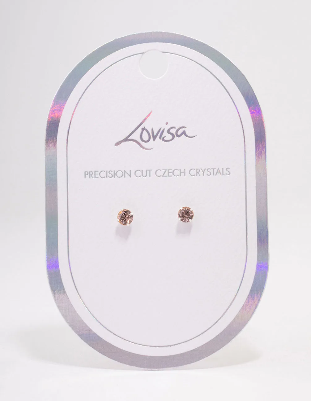 Silver Round Blush Crystal Stud Earrings sold by lovisa product image thumbnail 2