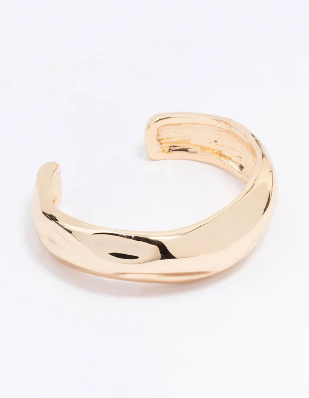 Gold Molten Wrist Cuff sold by lovisa