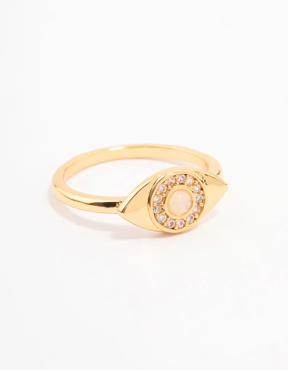 Gold Plated Opulent Cubic Zirconia Evil Eye Ring sold by lovisa