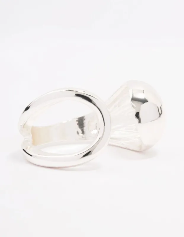 Silver Plated Puffy Open Wrap Ring sold by lovisa