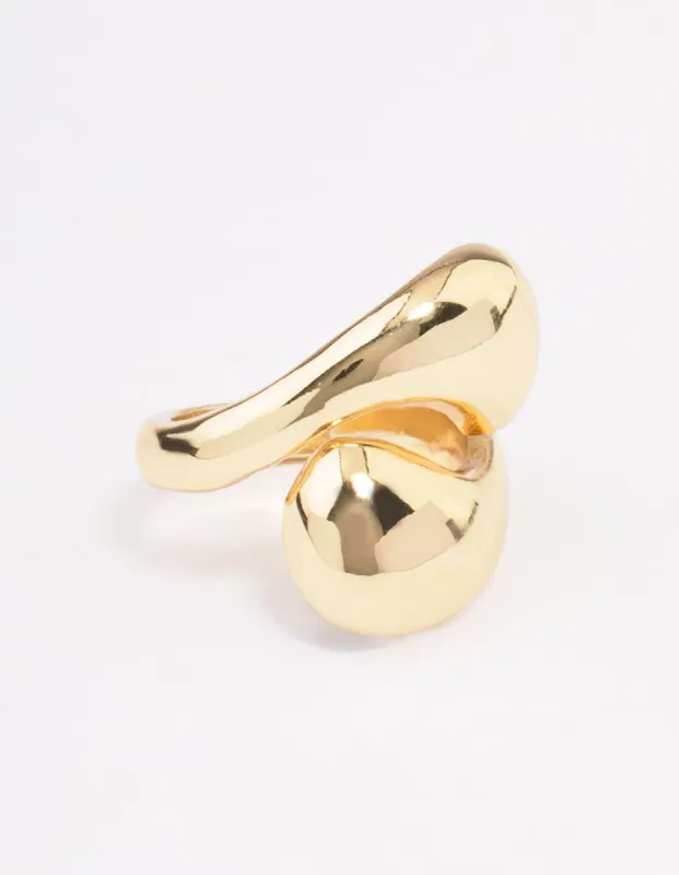 Gold Plated Stacked Swirl Cocktail Ring sold by lovisa
