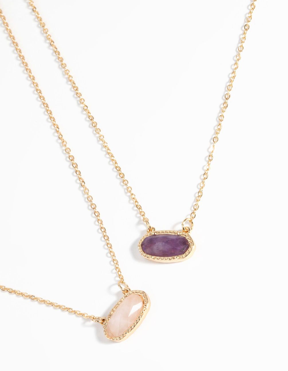 Gold Semi-Precious Oval Necklace Set sold by lovisa