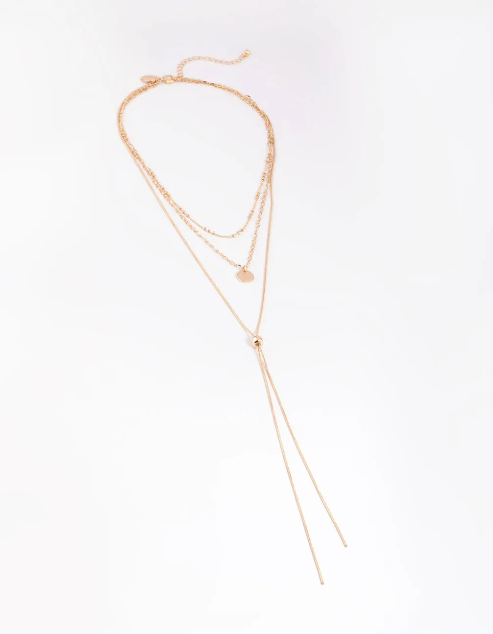 Gold Mixed Metal Disc Pendant Necklace sold by lovisa product image thumbnail 2