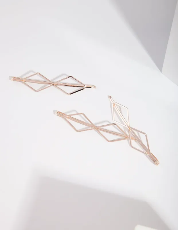 Rose Gold Geometric Pin Pack sold by lovisa