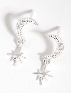Sterling Silver Diamante Celestial Drop Earrings sold by lovisa