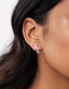 Sterling Silver Diamante Celestial Drop Earrings sold by lovisa
