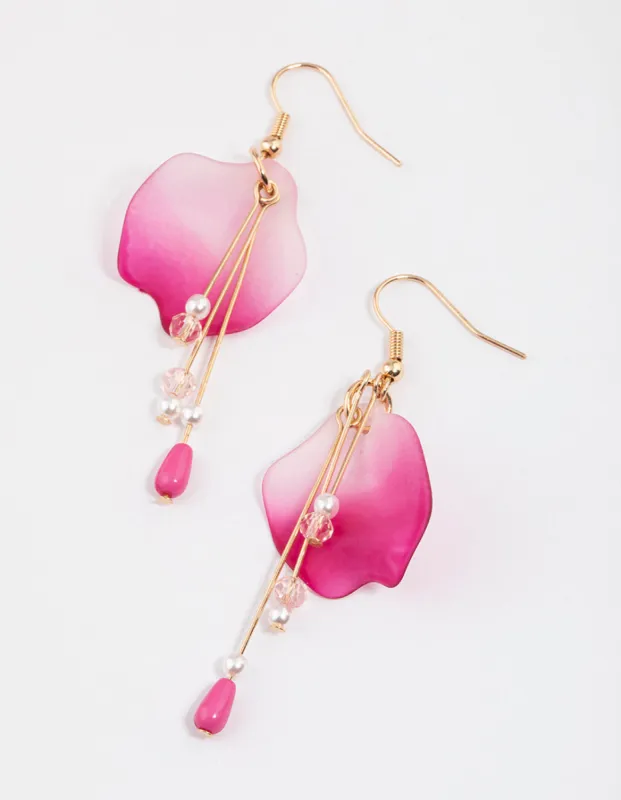 Pink Ombre Petal Stick Drop Earrings sold by lovisa