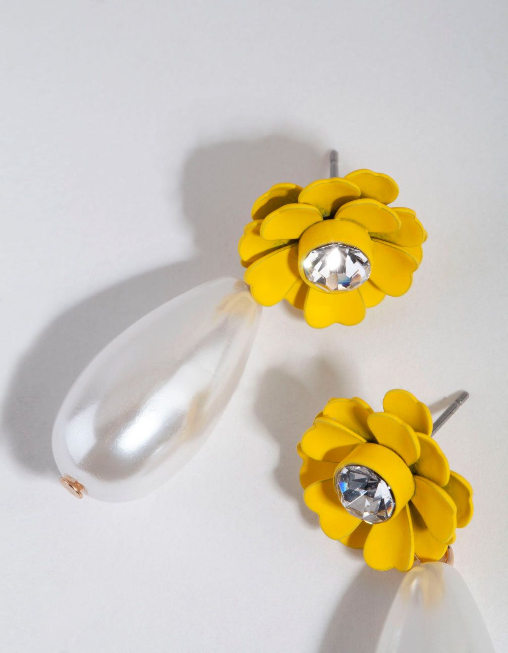 Yellow Flower Long Pearl Drop Earrings sold by lovisa product image thumbnail 2