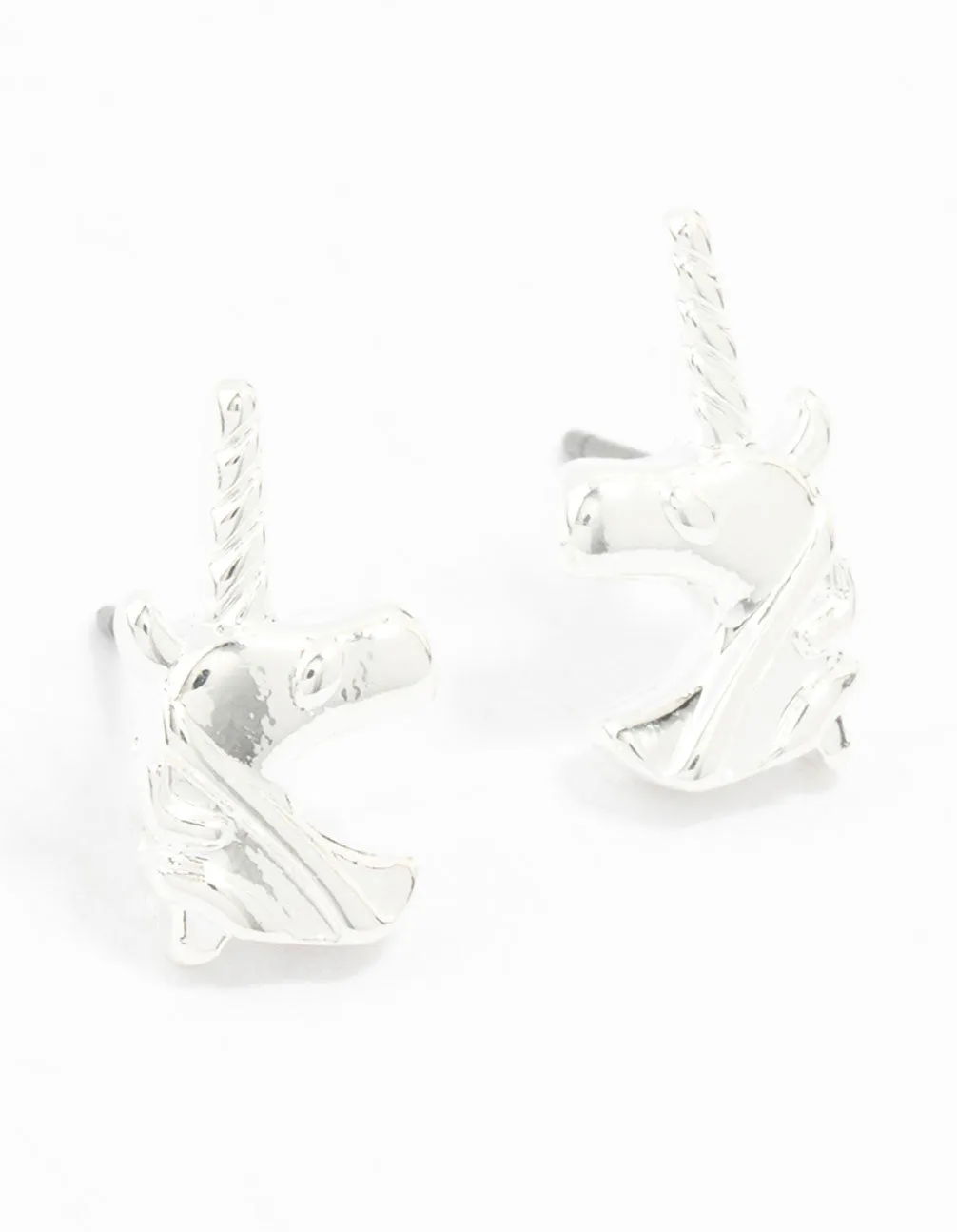 Silver Unicorn Head Stud Earrings sold by lovisa