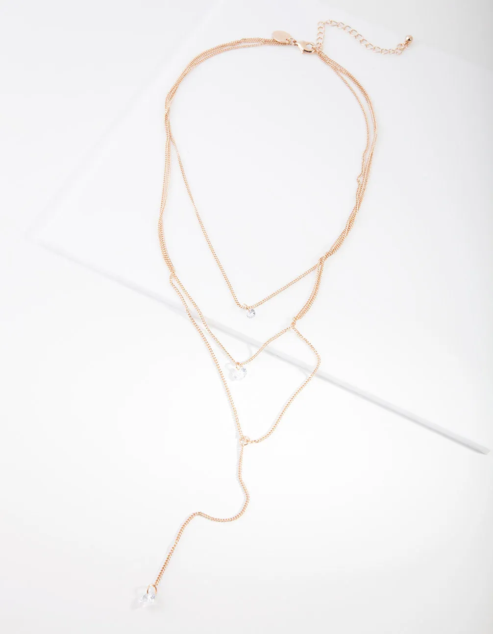 Gold Cubic Zirconia Y Necklace sold by lovisa product image thumbnail 2