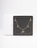 Gold Diamante & Pearl Drop Station Necklace sold by lovisa