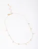 Gold Diamante & Pearl Drop Station Necklace sold by lovisa