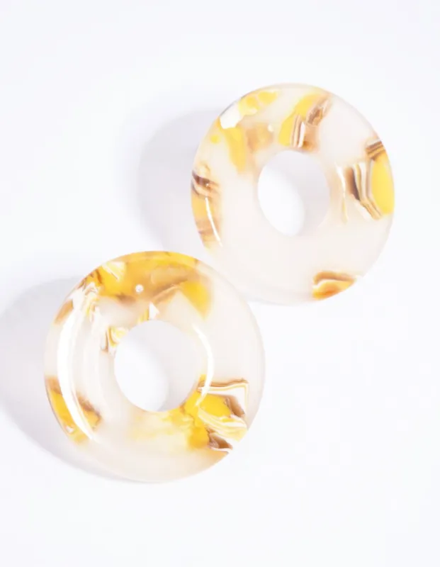Yellow Open Circle Acrylic Stud Earrings sold by lovisa
