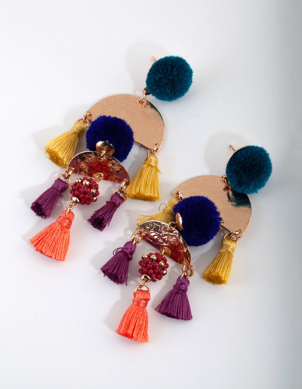 Festival Pom Pom Tassel Drop Earrings sold by lovisa