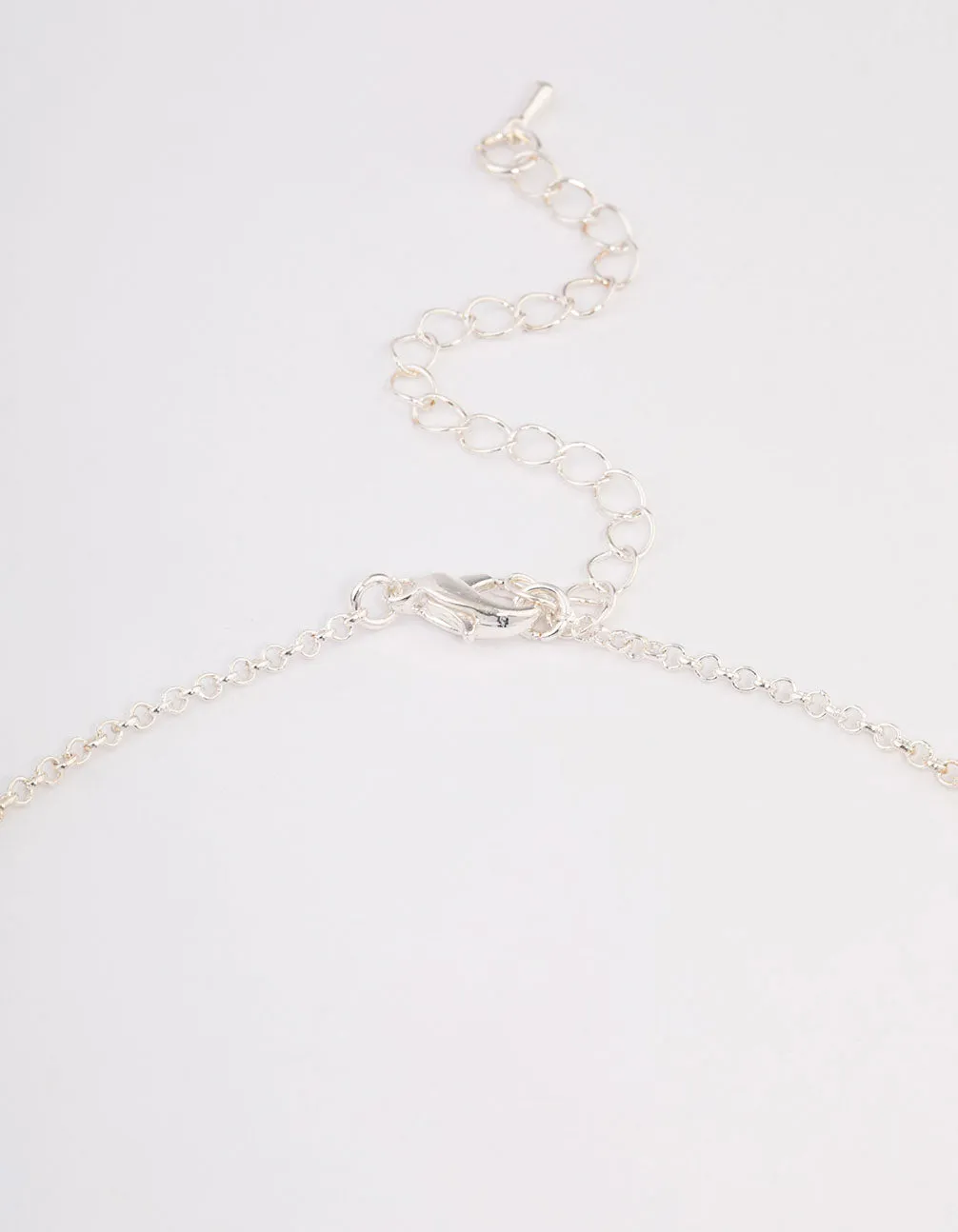 Rhodium Stone Cubic Zirconia Pendant Station Necklace sold by lovisa product image thumbnail 3