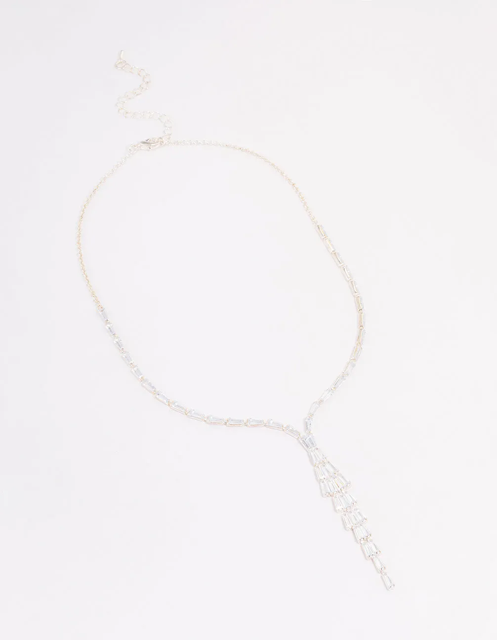 Rhodium Stone Cubic Zirconia Pendant Station Necklace sold by lovisa product image thumbnail 2