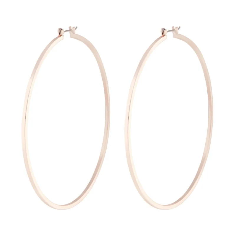 Rose Gold Square Edged 9cm Hoop Earrings sold by lovisa