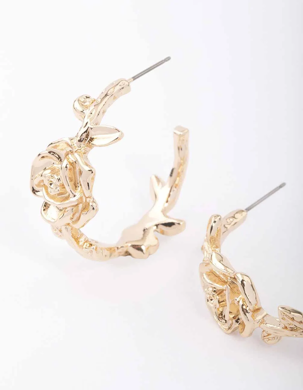 Gold Rose Hoop Earrings sold by lovisa product image thumbnail 2