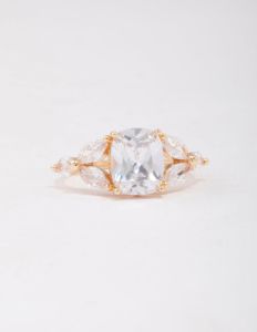 Gold Elegant Floral Cubic Zirconia Ring sold by lovisa