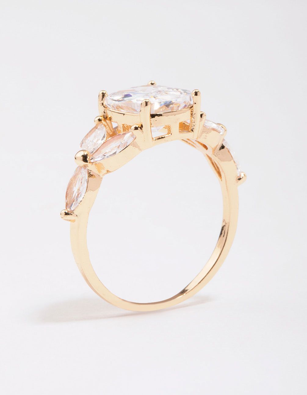 Gold Elegant Floral Cubic Zirconia Ring sold by lovisa product image thumbnail 2
