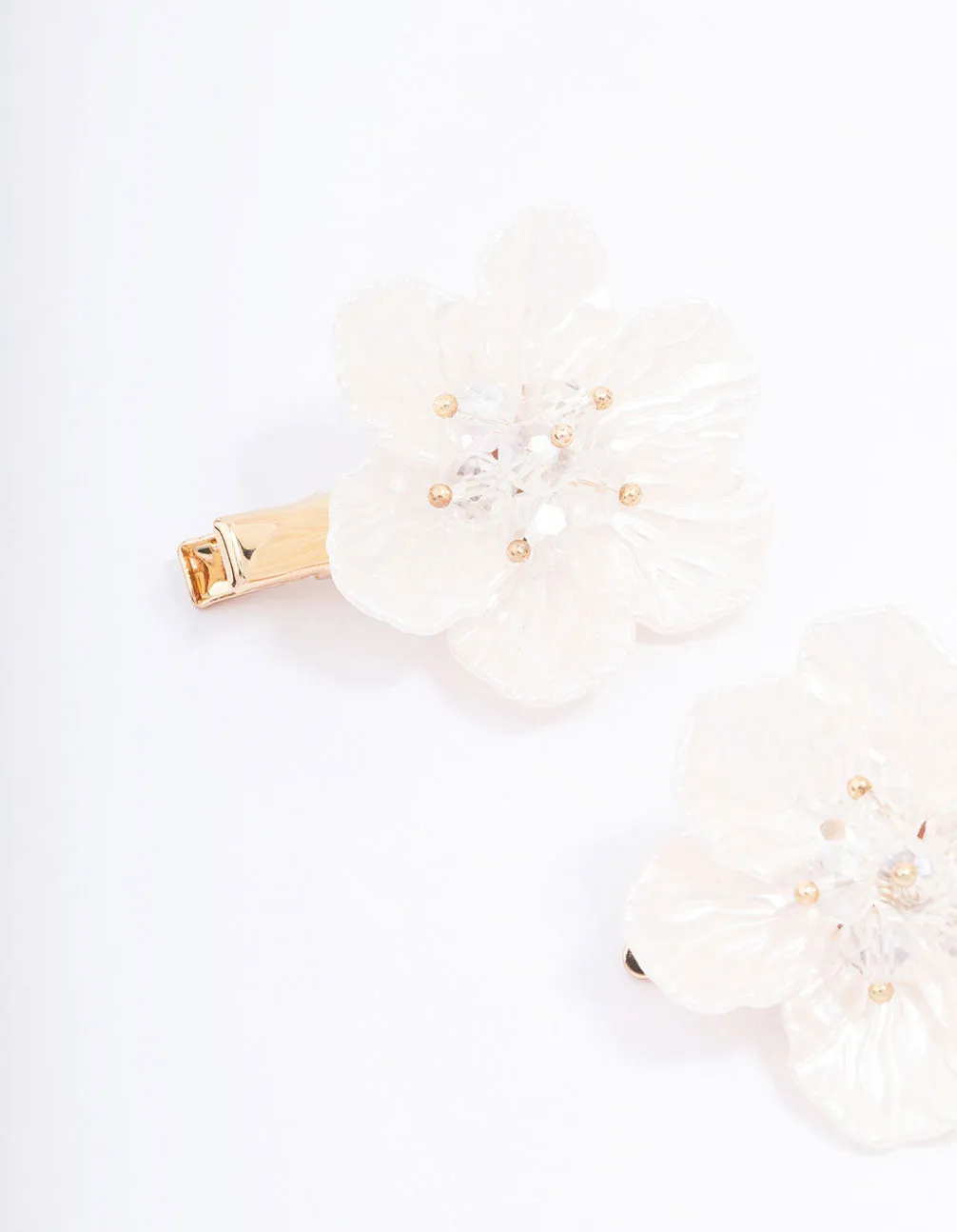 Gold Iridescent Detailed Flower Hair Clip Pack sold by lovisa product image thumbnail 2
