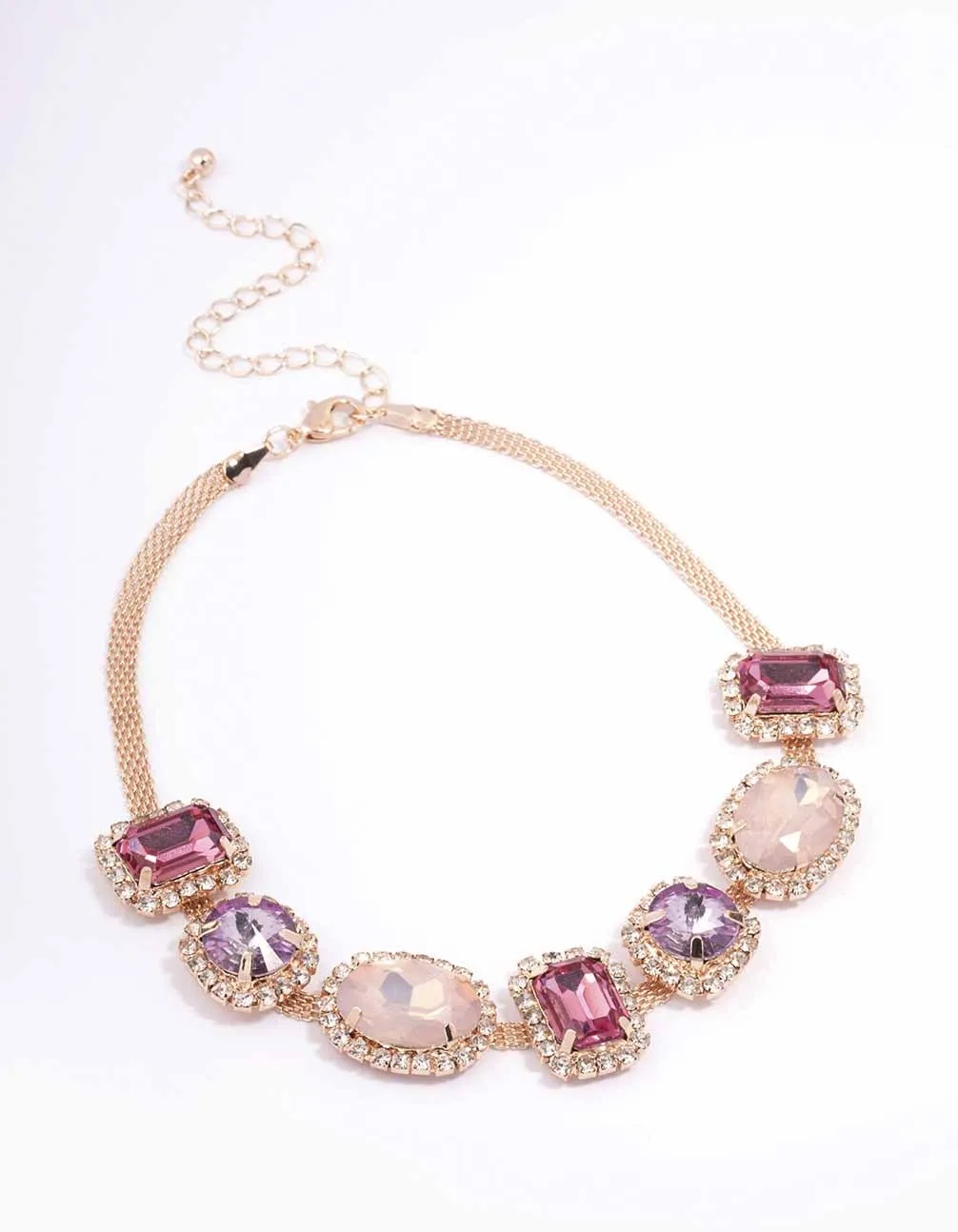 Rose Gold Pink & Purple Stone Choker sold by lovisa product image thumbnail 2