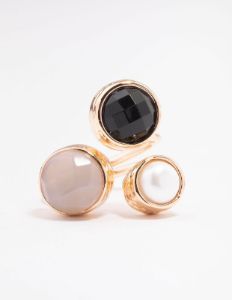 Gold Triple Stone Wrapped Cocktail Ring sold by lovisa