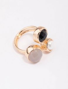 Gold Triple Stone Wrapped Cocktail Ring sold by lovisa
