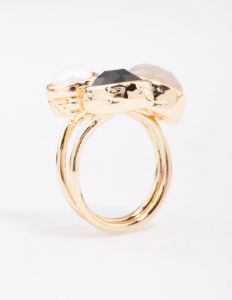 Gold Triple Stone Wrapped Cocktail Ring sold by lovisa